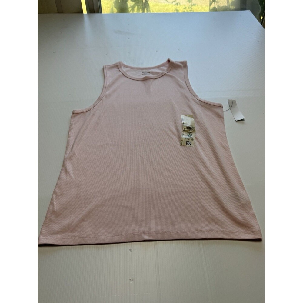 No Boundaries Ribbed High Neck Tank Top Pink Cameo XL 16-18 NWT